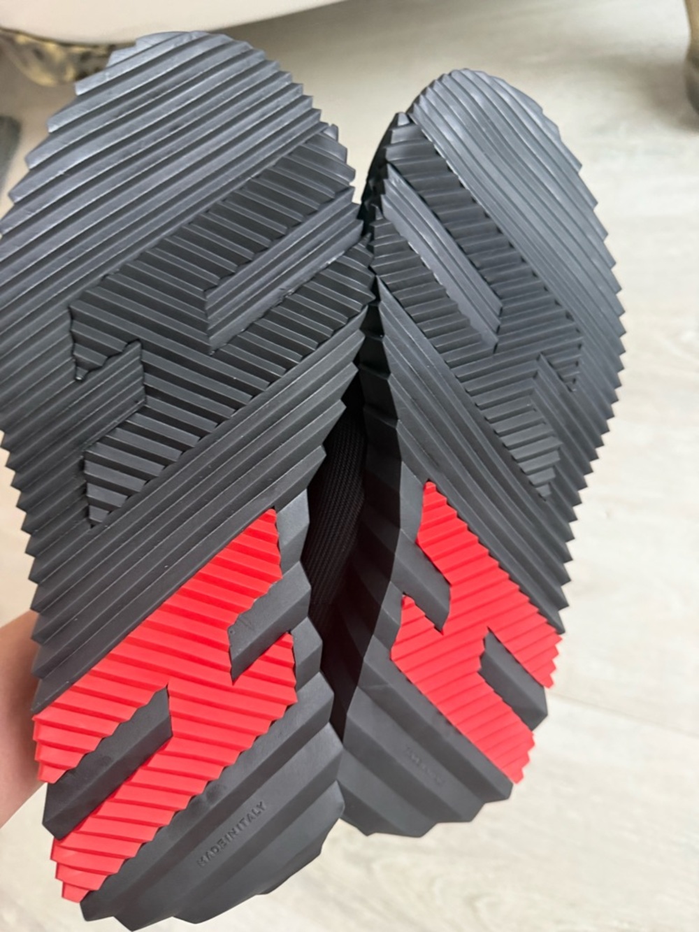 Women  Navy & Black Casual Lace-Up Sneakers with Red Accent - Picture 3 of 4